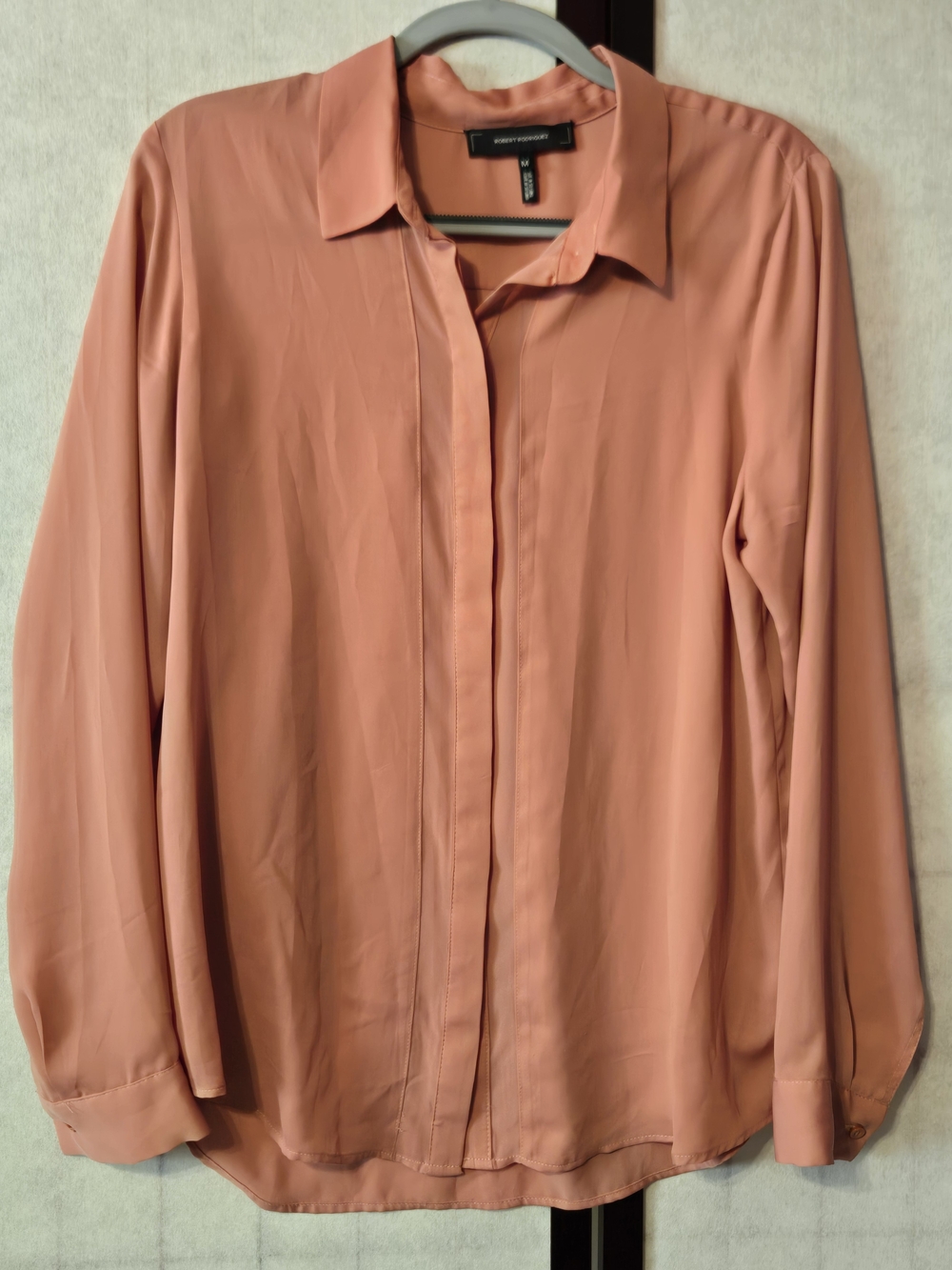 Robert Rodriguez Women’s Creamy Orange Rose Button-Front Blouse